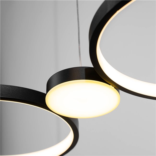 Pendant lamp Mogliano, black, H8-115x95x25cm, LED 42W, 3000K, 2310lm