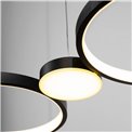 Pendant lamp Mogliano, black, H8-115x95x25cm, LED 42W, 3000K, 2310lm