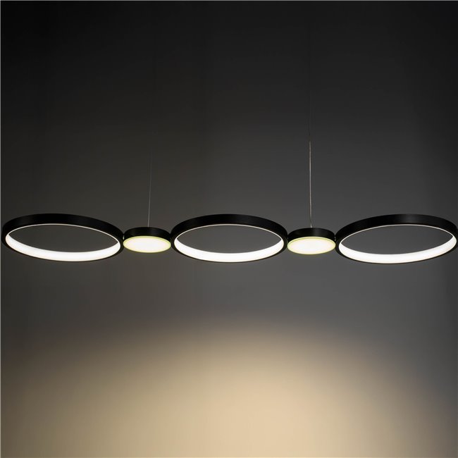 Pendant lamp Mogliano, black, H8-115x95x25cm, LED 42W, 3000K, 2310lm