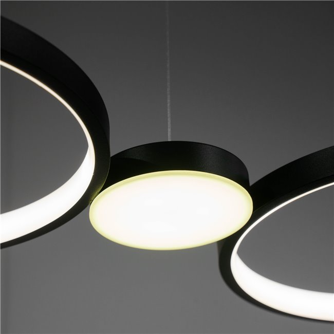 Pendant lamp Mogliano, black, H8-115x95x25cm, LED 42W, 3000K, 2310lm