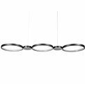 Pendant lamp Mogliano, black, H8-115x95x25cm, LED 42W, 3000K, 2310lm