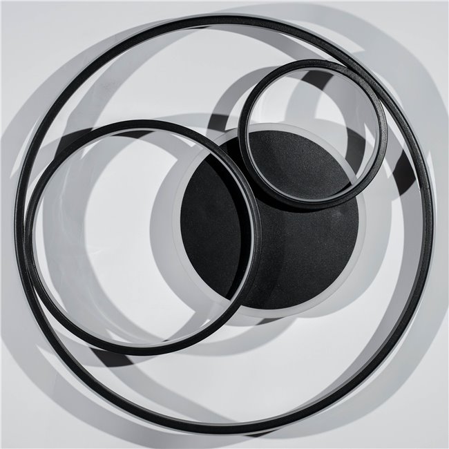 Ceiling lamp Moi 1, black, H7cm, D50cm, LED 40W, 3000K, 2200lm