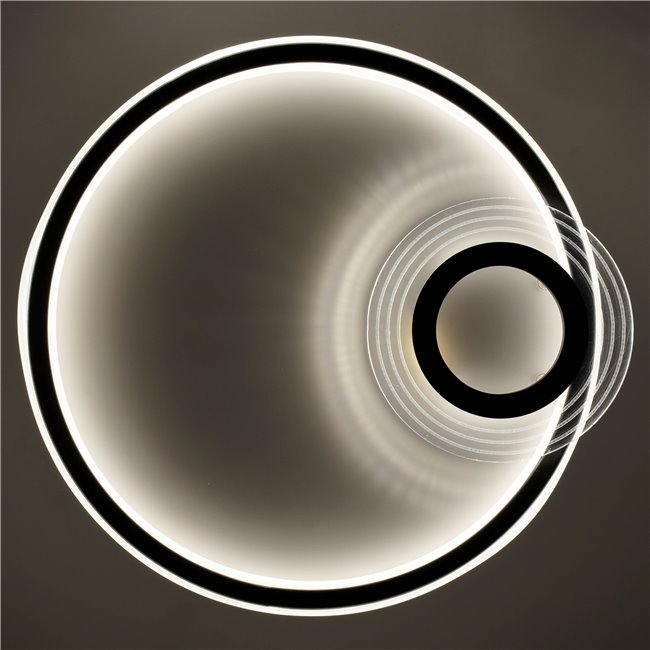 Ceiling lamp Moi, black, H6x45x42cm, LED 40W, 3000K, 2200lm