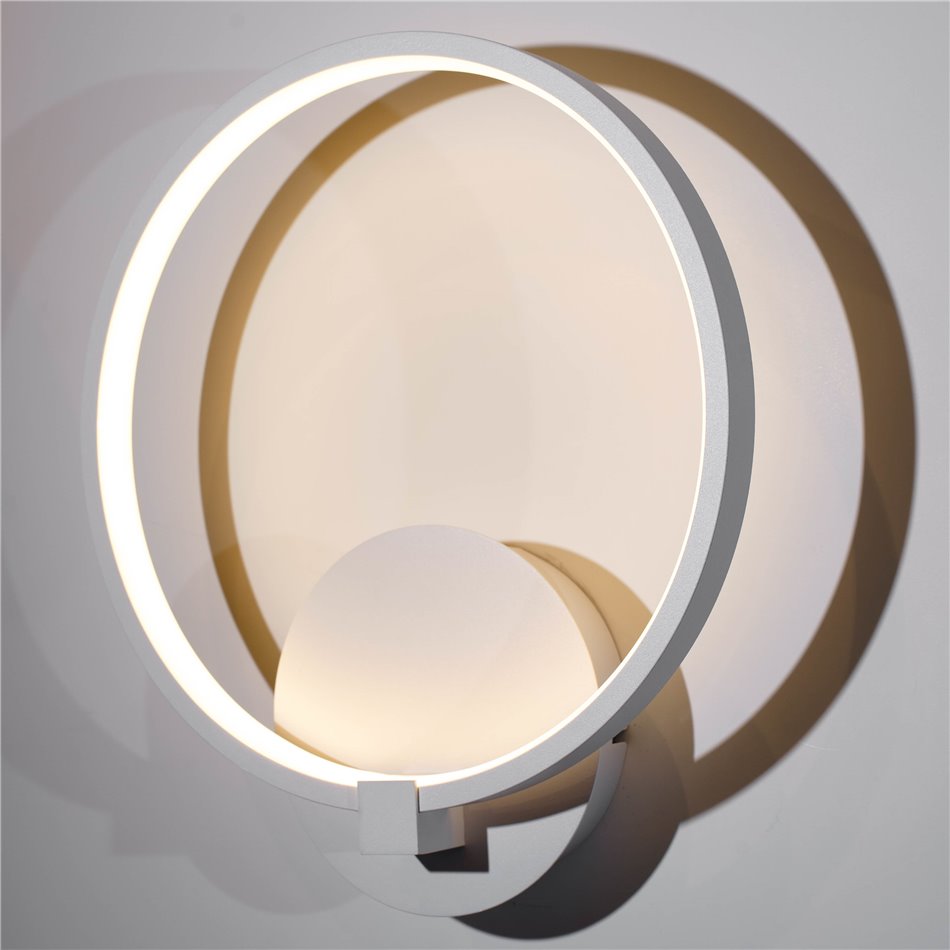 Wall  lamp Mo 1WH,  white, H33x28x7cm, LED 12W, 3000K, 660lm