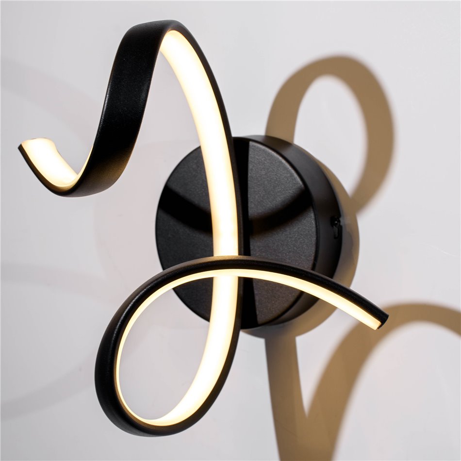 Wall lamp Moden BK, black, H24x23x18.5cm, LED 10W, 3000K, 550lm