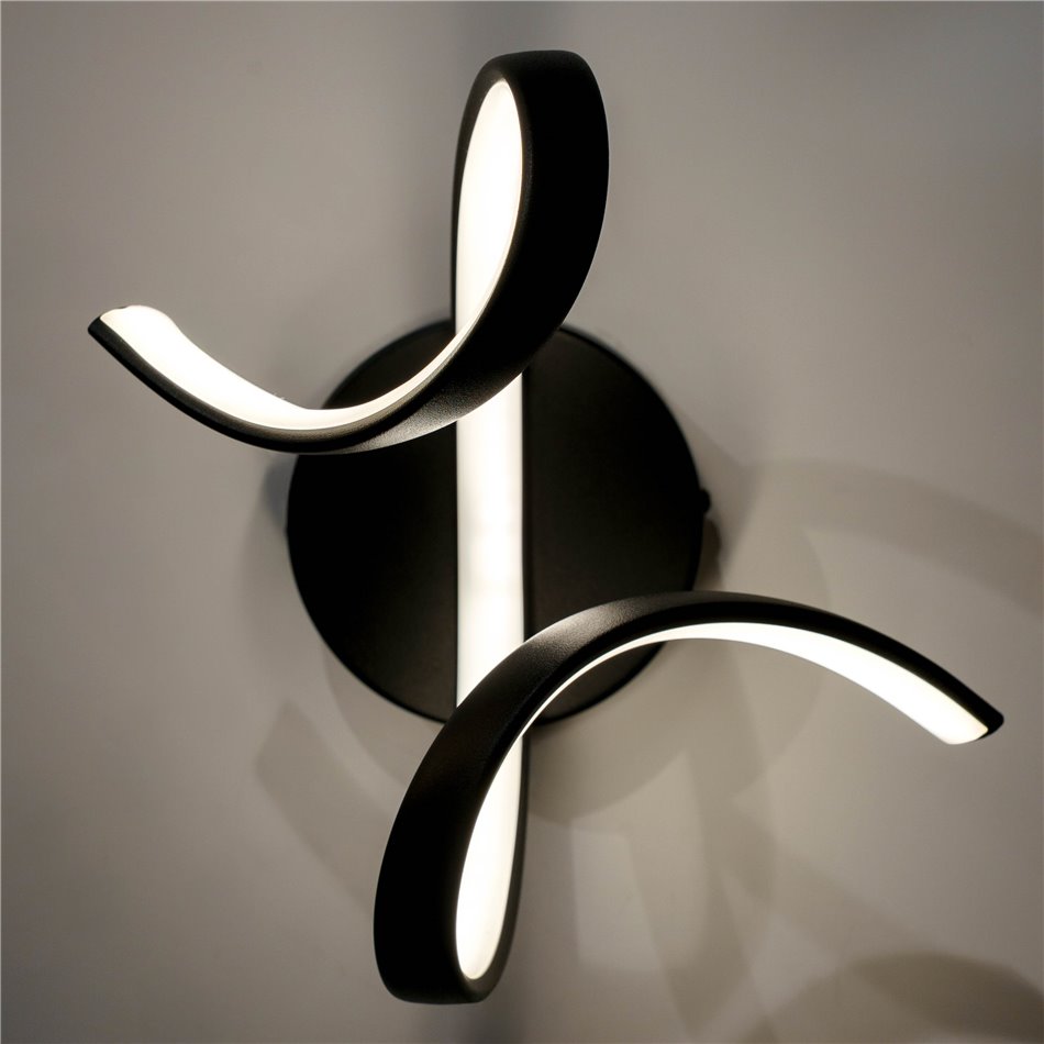 Wall lamp Moden BK, black, H24x23x18.5cm, LED 10W, 3000K, 550lm