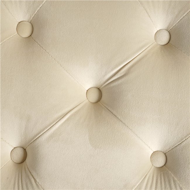 Rectangle stool Lailly, pearl, velvet, H42x84x42cm