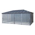Gazebo LABELIZE XL 6x3.6m, graphite/grey color, aluminium/polycarbonate, H270x600x360cm