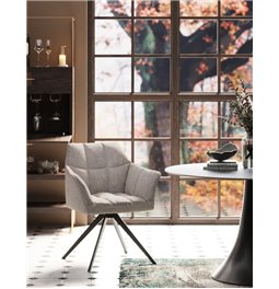 Dinner chair Thinktank, swivelling 360, grey, H85x65x42cm, seat height 48cm