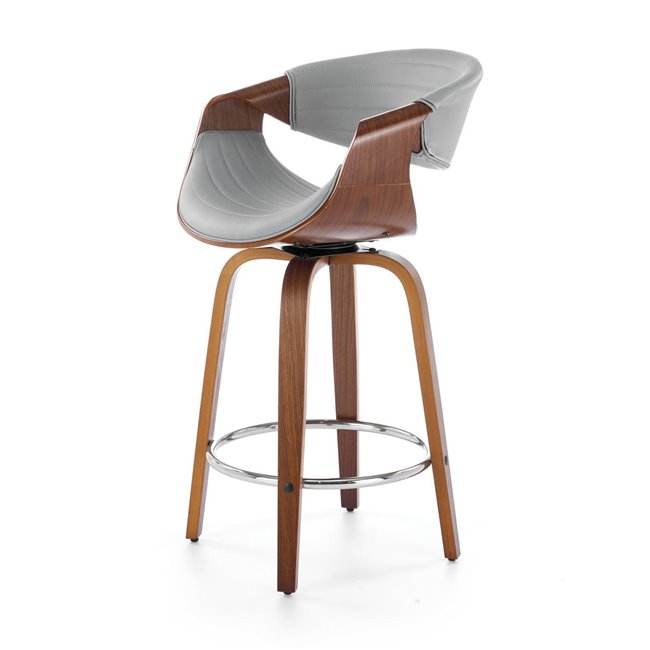 Bar stool Heija, H123, grey, H91x55x51, seat height 63cm