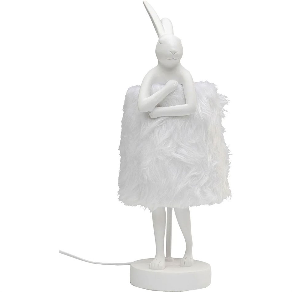 Table lamp Animal Rabbit Fur, white, H50x20x18cm, E14, 5W(MAX)