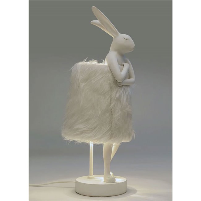Table lamp Animal Rabbit Fur, white, H50x20x18cm, E14, 5W(MAX)