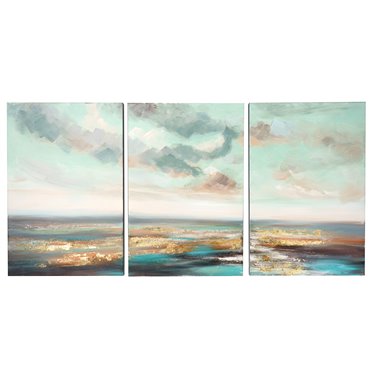 Картина на холсте Landscape wiht blue sky, набор из 3 шт., 144x72cm