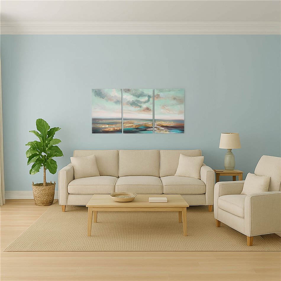 Картина на холсте Landscape wiht blue sky, набор из 3 шт., 144x72cm
