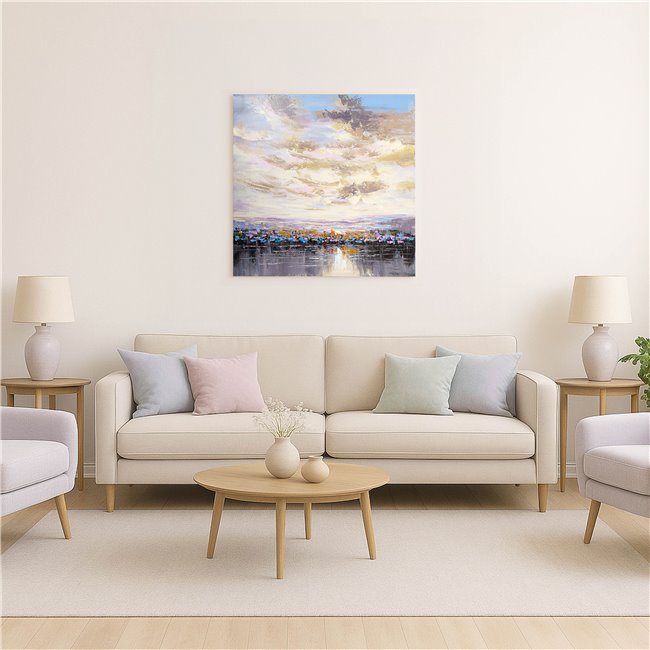 Картина на холсте Reflecting horizon, 100x100cm