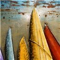 Wall decor Colorful sails, metal, 140x70cm