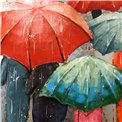 Wall decor Colorful umbrellas, metal, 100x100cm