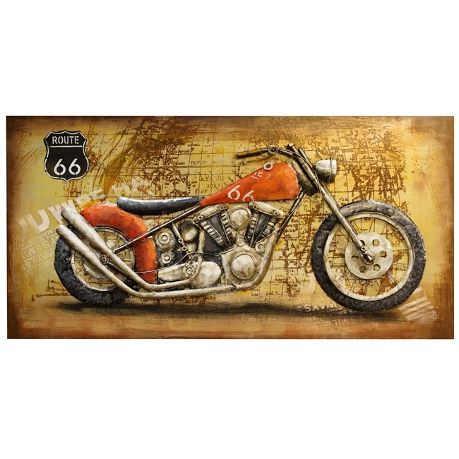 Wall decor Red motocycle, metal, 140x70cm