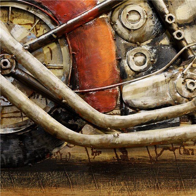 Wall decor Red motocycle, metal, 140x70cm