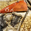Wall decor Red motocycle, metal, 140x70cm