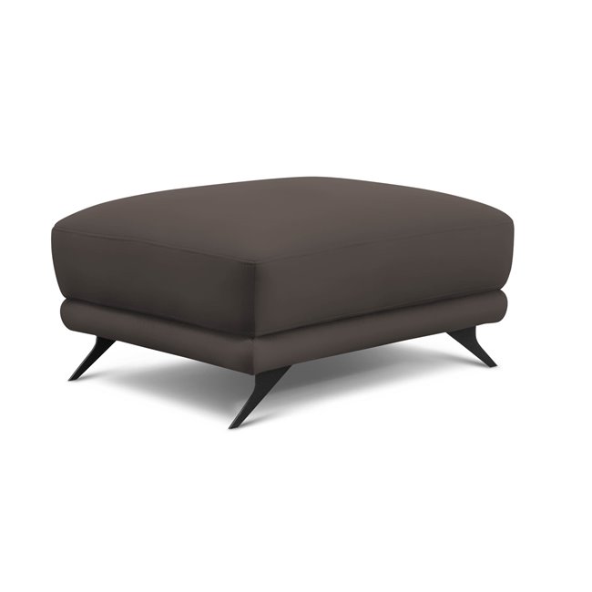 Pouf Elmego Softis 66, eco leather, dark brown, H42x68x82cm