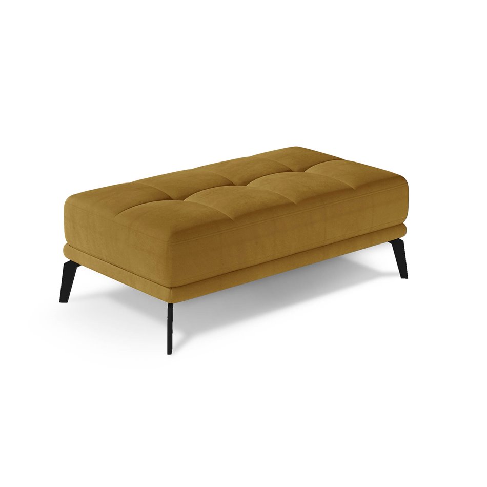 Bench Eltorrenso Monolith 48, velvet, yellow, H45x73x145cm