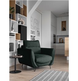Armchair Elsilva Loco 35, velvet, dark green, H82x95x93cm