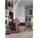 Armchair Elsilva Lukso 24, velvet, brown, H82x95x93cm