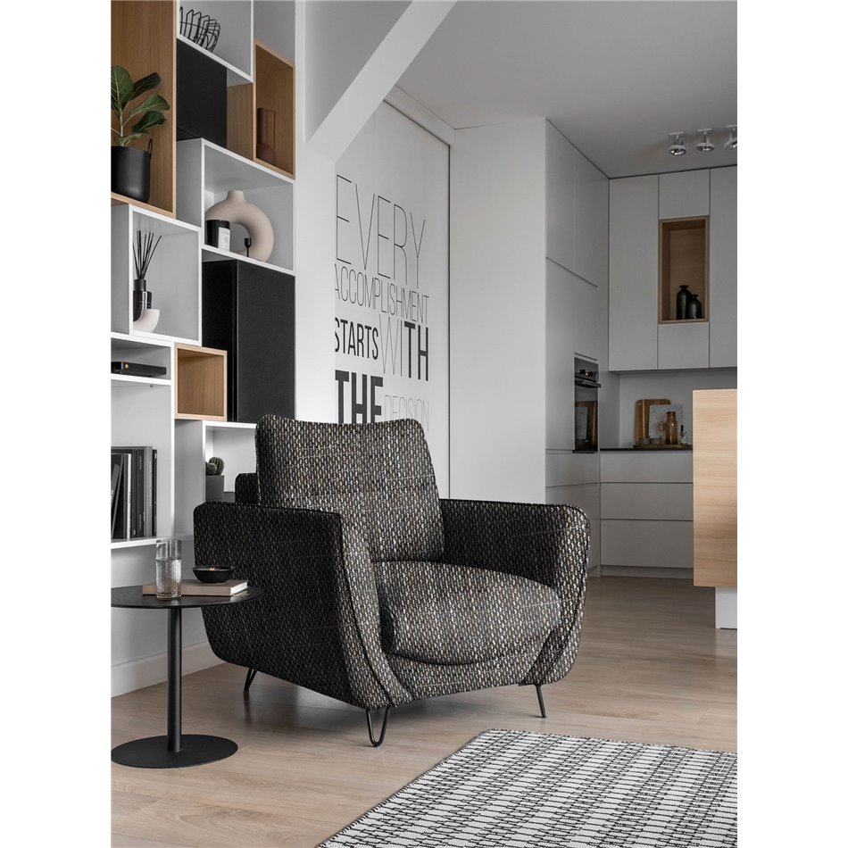 Armchair Elsilva Marte 130, grey, H82x95x93cm