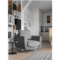 Armchair Elsilva Nube 3, velvet, grey, H82x95x93cm