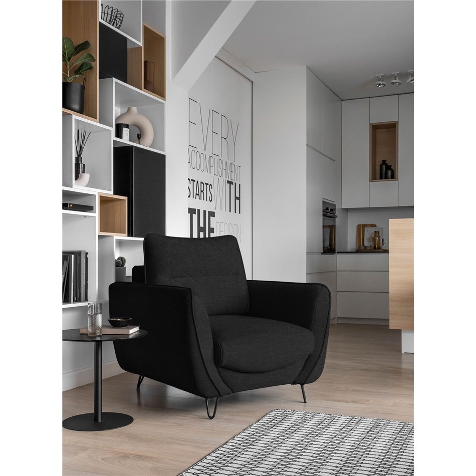 Armchair Elsilva Poco 10, black, H82x95x93cm