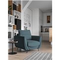 Armchair Elsilva Velvetmat 100, velvet, blue, H82x95x93cm