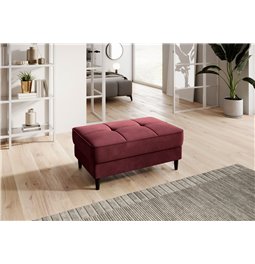 Пуф с ящиком для хранения Elbellis, Loco 25, бархат, красный, H42x62x97см