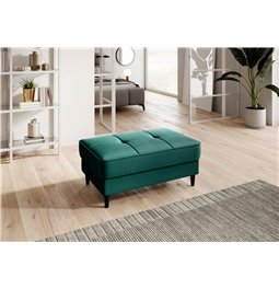 Пуф с ящиком для хранения Elbellis, Nube 35, бархат, темно-зеленый, H42x62x97см