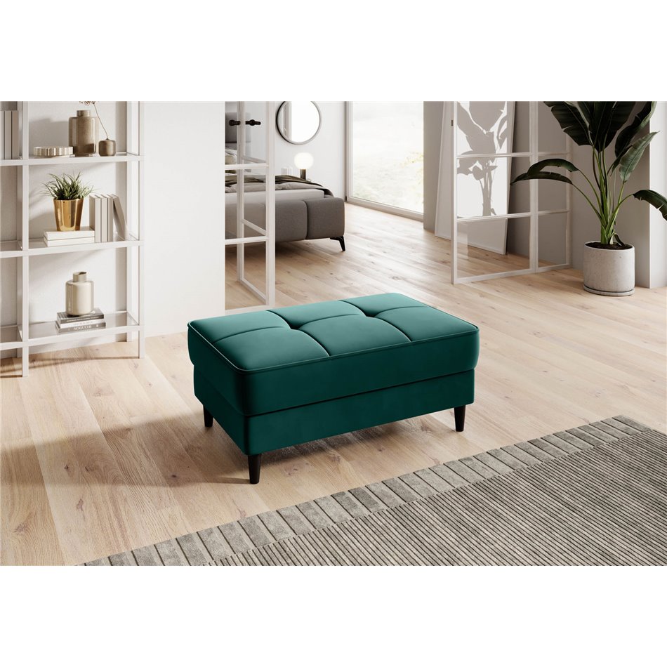 Пуф с ящиком для хранения Elbellis, Velvetmat 38, бархат, темно-зеленый, H42x62x97см