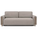 Sofa bed Elcadova Oak, sleeping function, Jarell 20, wavy velvet, dark beige, H97x97x244cm