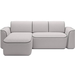 Corner sofa Elume L, sleeping function, Royal 03, Velvetmat 4, bouclé, grey, H88x190x287cm