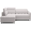 Угловой диван Elbare L, раздвижной, Royal 01, букле, белый, H100x160x208см