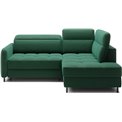 Corner sofa Elbare R, sleeping function, Lukso 35, velvet, dark green, H100x160x208cm