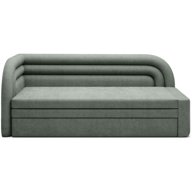 Sofa bed Elfabilo L, sleeping function, Touch 100, textured velvet, green, H80x86x223cm