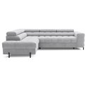 Corner sofa Elferucce L, sleeping function, Paros 05, grey, H93x200x276cm