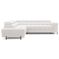 Corner sofa Elferucce L, sleeping function, Royal 01, bouclé, white, H93x200x276cm