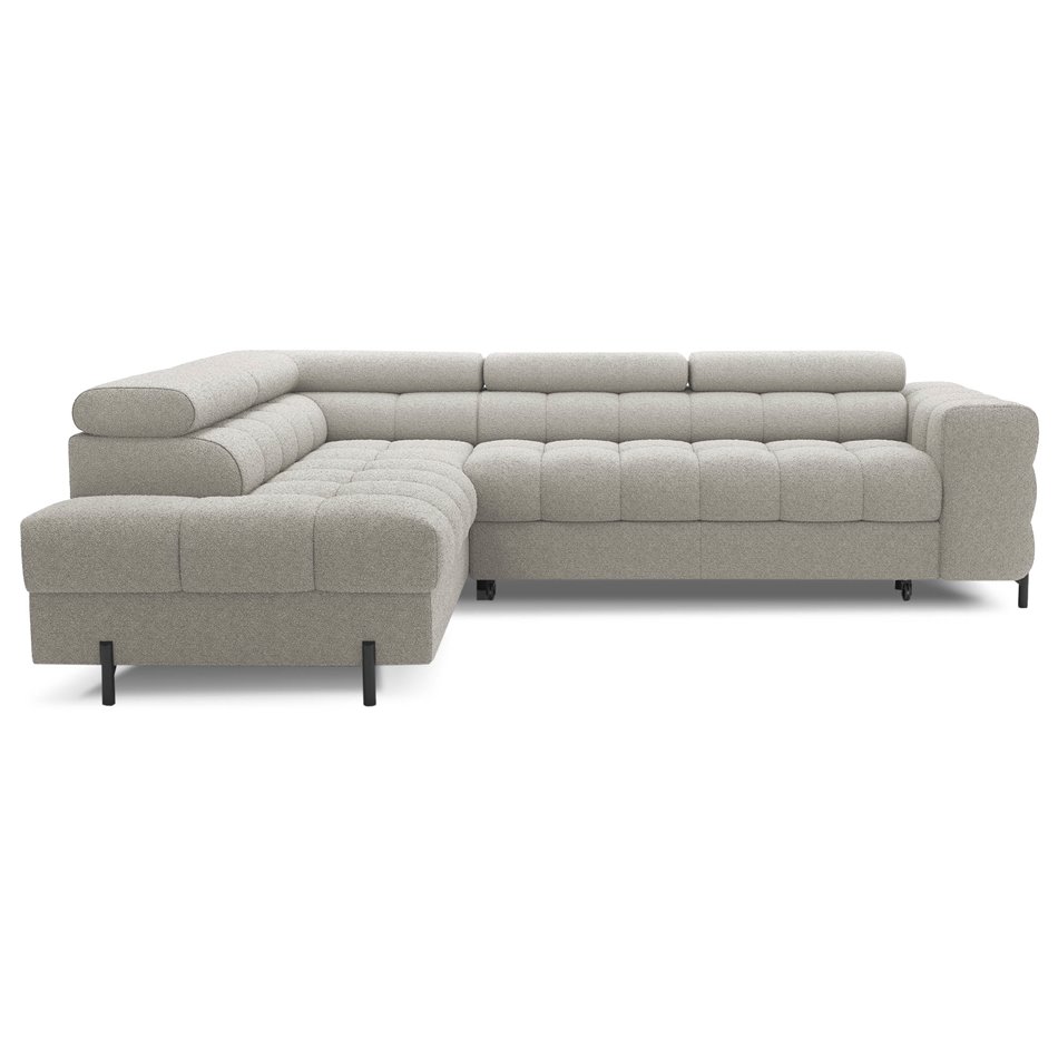 Corner sofa Elferucce L, sleeping function, Royal 20, bouclé, beige, H93x200x276cm
