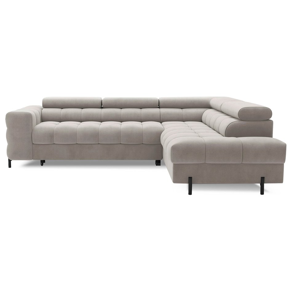 Corner sofa Elferucce R, sleeping function, Paros 02, beige, H93x200x276cm