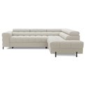Corner sofa Elferucce R, sleeping function, Royal 18, bouclé, beige, H93x200x276cm