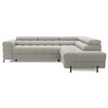Corner sofa Elferucce R, sleeping function, Royal 20, bouclé, beige, H93x200x276cm