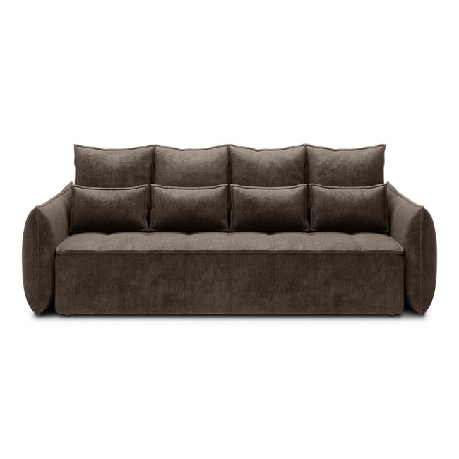 Диван-кровать Elwelton, раздвижной, Nube 20, бархат, коричневый, H94x106x242см