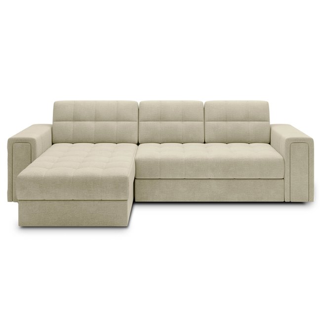 Угловой диван Elveni L/R Reversible, раздвижной, Монолит 04, бежевый, H82x150x260см