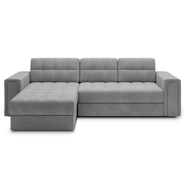 Corner sofa Elveni L/R Reversible, sleeping function, Monolith 84, velvet, grey, H82x150x260cm