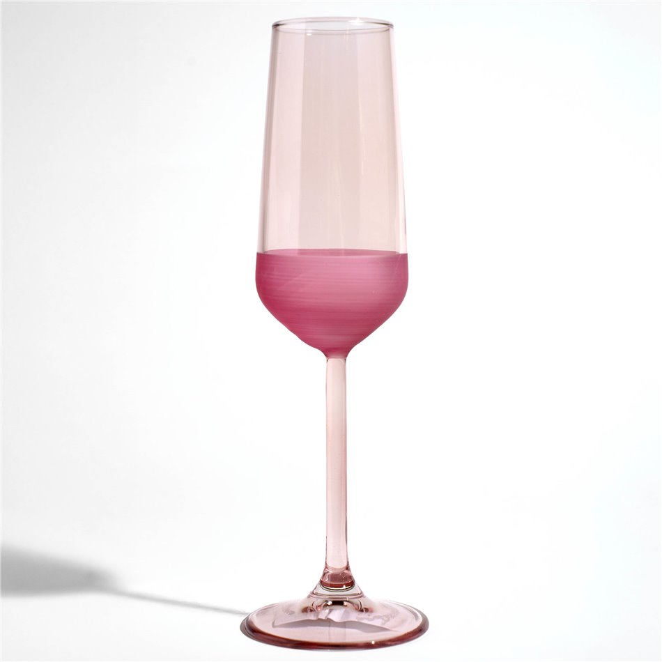 Champagne glass Moluna, pink, 195ml, H22.5cm, D7cm